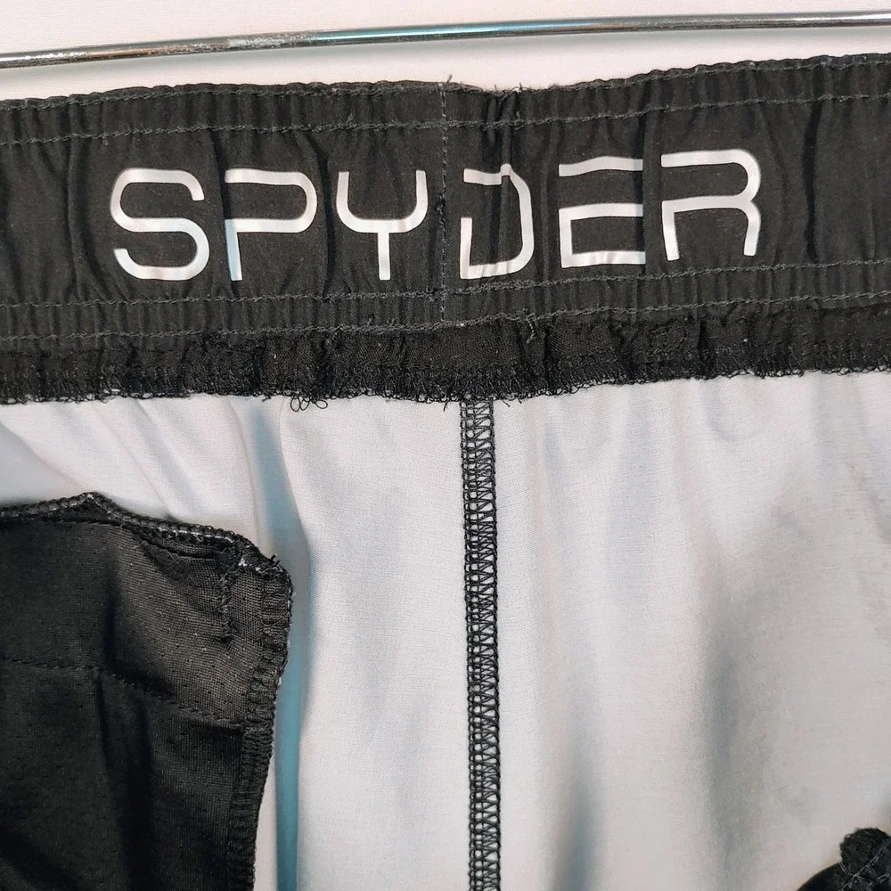 Spyder Swim Men's Grey Black Striped Board Shorts Trunks Size Large